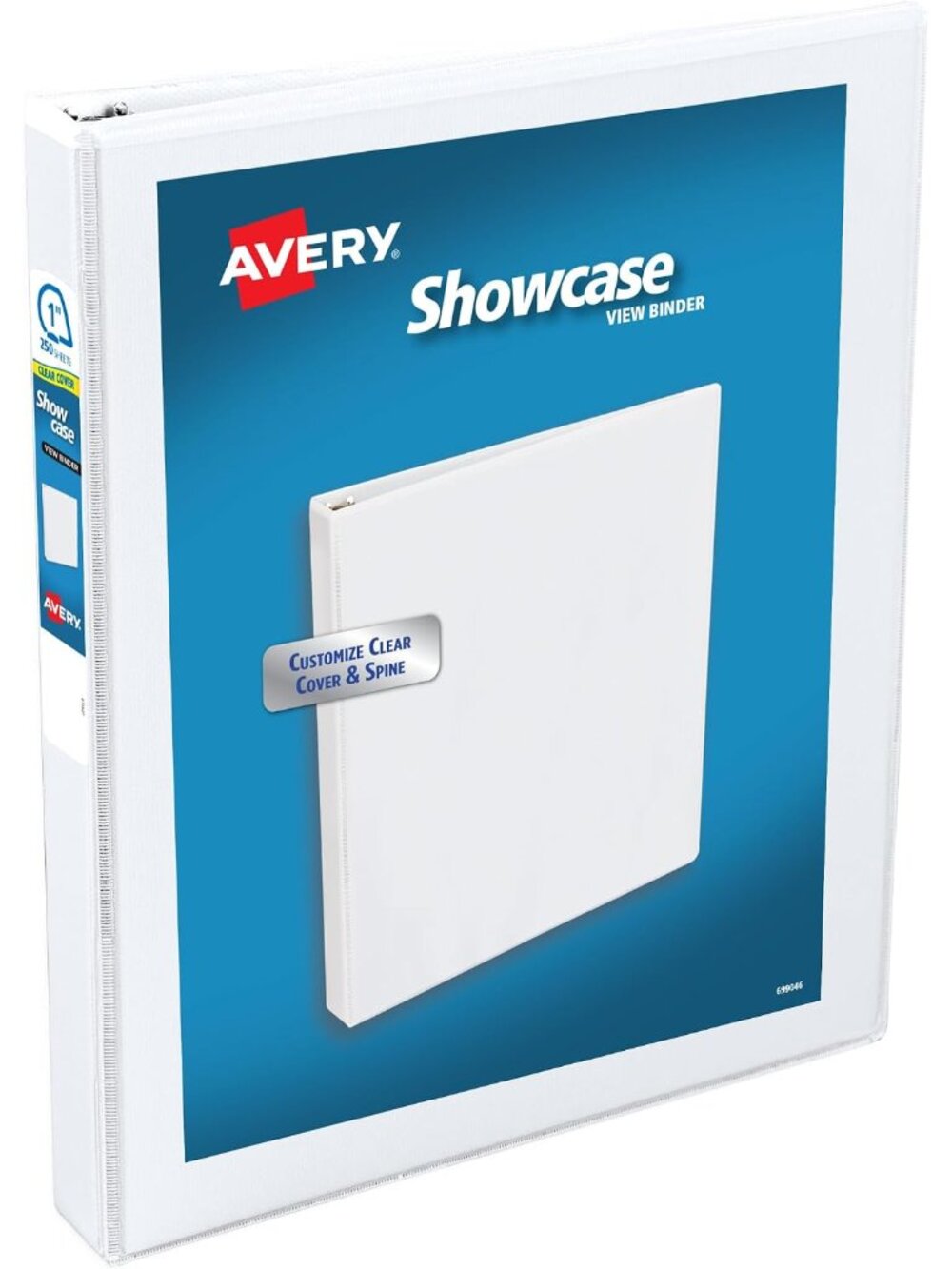 Showcase Standard View 3 Ring Binder, 1" Slant Rings, 250-Sheet Capacity, 1.4 In